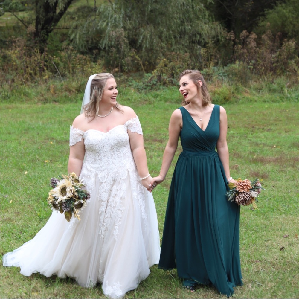 Forest green ball gown